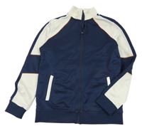 Tmavomodro-béžová sportovní propínací mikina M&S