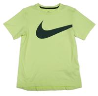 Neonově žluté sportovní funkční tričko s logem Nike