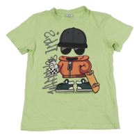 Zelenkavé tričko s kšiltovkou a skatem Chapter Young