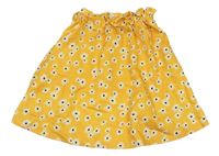 Žltá kvetovaná ľahká kolová sukňa shein