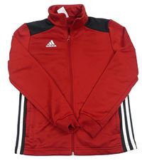 Červeno-bielo-čierna športová prepínaci mikina s logom Adidas