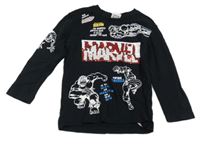 Červené triko s Marvel a flitry Next