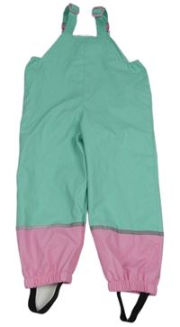 Mintovo-růžové nepromokavé laclové kalhoty Kiki&Koko