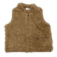 Hnedá huňatá podšitá vesta F&F