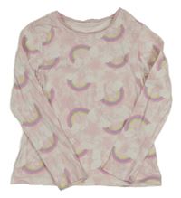 Světlerůžové pyžamové triko s duhami George