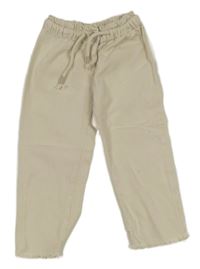 Smotanové plátenné nohavice