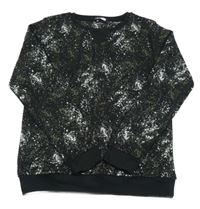 Černo-bílo-khaki flekatá mikina Pep&Co