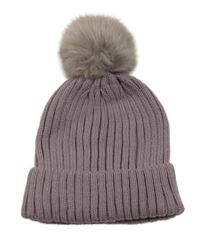 Pudrově fialová pletená čepice s bambulí C&A