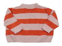 Ružovo-červený pruhovaný sveter Topolino