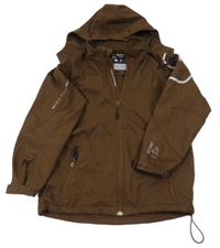 Hnedá šušťáková jarná bunda s kapucňou Ocean