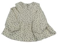 Smotanová bodkovaná á tepláková tunika s golierikom Next