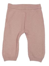 Světlerůžové vzorované pletené tepláky Tu