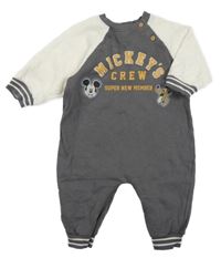 Tmavošedo-bílý teplákový overal s nápisem George