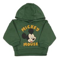 Tmavozelená mikina s Mickeym a kapucí Primark