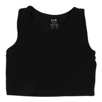 Čierny rebrovaný športový crop top C&A