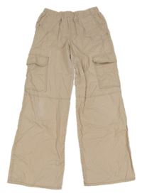 Smotanové plátenné nohavice s vreckami H&M