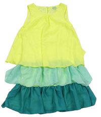 Žlto-mátovo-zelené šifónové šaty Y.F.K.