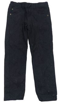 Čierne vzorované plátenné nohavice Pep&Co