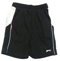 Čierno-biele teplákové kraťasy Slazenger