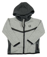 Šedo-antracitová propínací mikina s nášivkou a kaucí Matalan