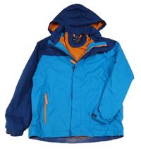 Modro-tmavomodrá šusťáková funkční jarní bunda s kapucí Regatta