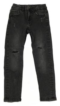 Tmavošedé skinny rifle s prošoupáním Zara