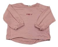 Ružová mikina s nápisom Zara