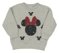 Svetlosivý sveter s Minnie Disney