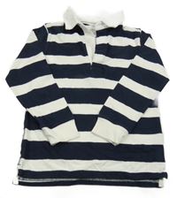 Tmavomodro-biele pruhované polo tričko M&S