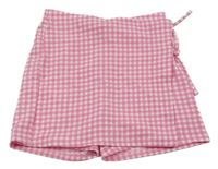Růžovo-bílé kostkované sukňové kraťasy LC Waikiki