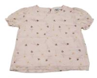 Svetloružové šifónové tričko s balerínami