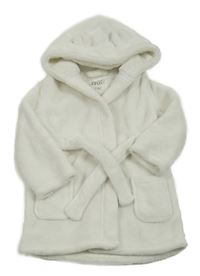 Biely plyšový župan s kapucňou F&F