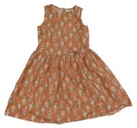 Broskvové kvetované šaty C&A