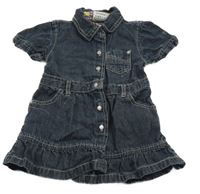 Tmavomodré prepínaci rifľové šaty Topolino