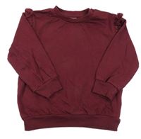 Vínová mikina s volánikmi H&M