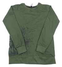 Khaki mikina s nápisom Y.F.K.