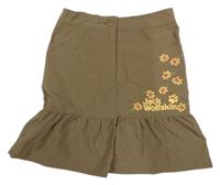 Hnedá šušťáková sukňa s kvetmi Jack Wolfskin