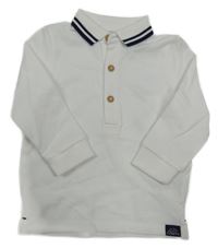 Bílo-tmavomodré polo triko F&F