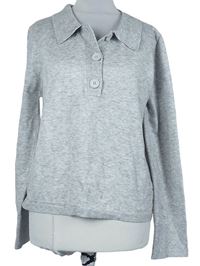 Dámský šedý crop svetr s límečkem Asos 