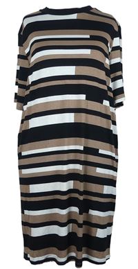 Dámská černo-hnědo-bílá vzorovaná tunika Dorothy Perkins