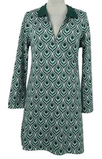 Dámské zelené vzorované pletené šaty s límečkem Nobody´s Child 