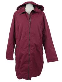 Dámský vínový šusťákový jarní kabát s kapucí Up2Fashion 