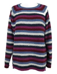 Dámský modro-purpurovo-bílý pruhovaný svetr Tom Tailor 