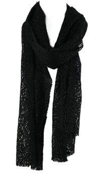 Dámská černá krajková šála 