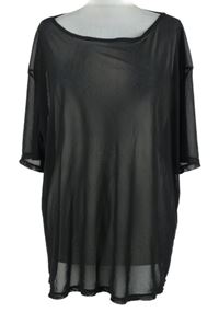 Dámské černé tylové tričko PrettyLittle Thing