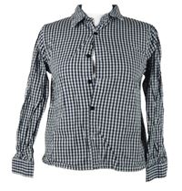 Dámska tmavomodo-biela kockovaná blúzka