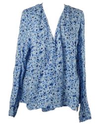 Dámsky modro-tmavomodrý vzorovaný cardigán