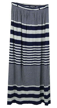 Dámska tmavomodro-biela pruhovaná dlhá sukňa Atmosphere