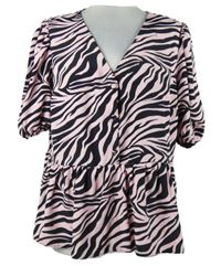 Dámská růžovo-černá vzorovaná halenka George 