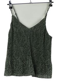 Dámsky khaki vzorovaný plisovaný top Topshop